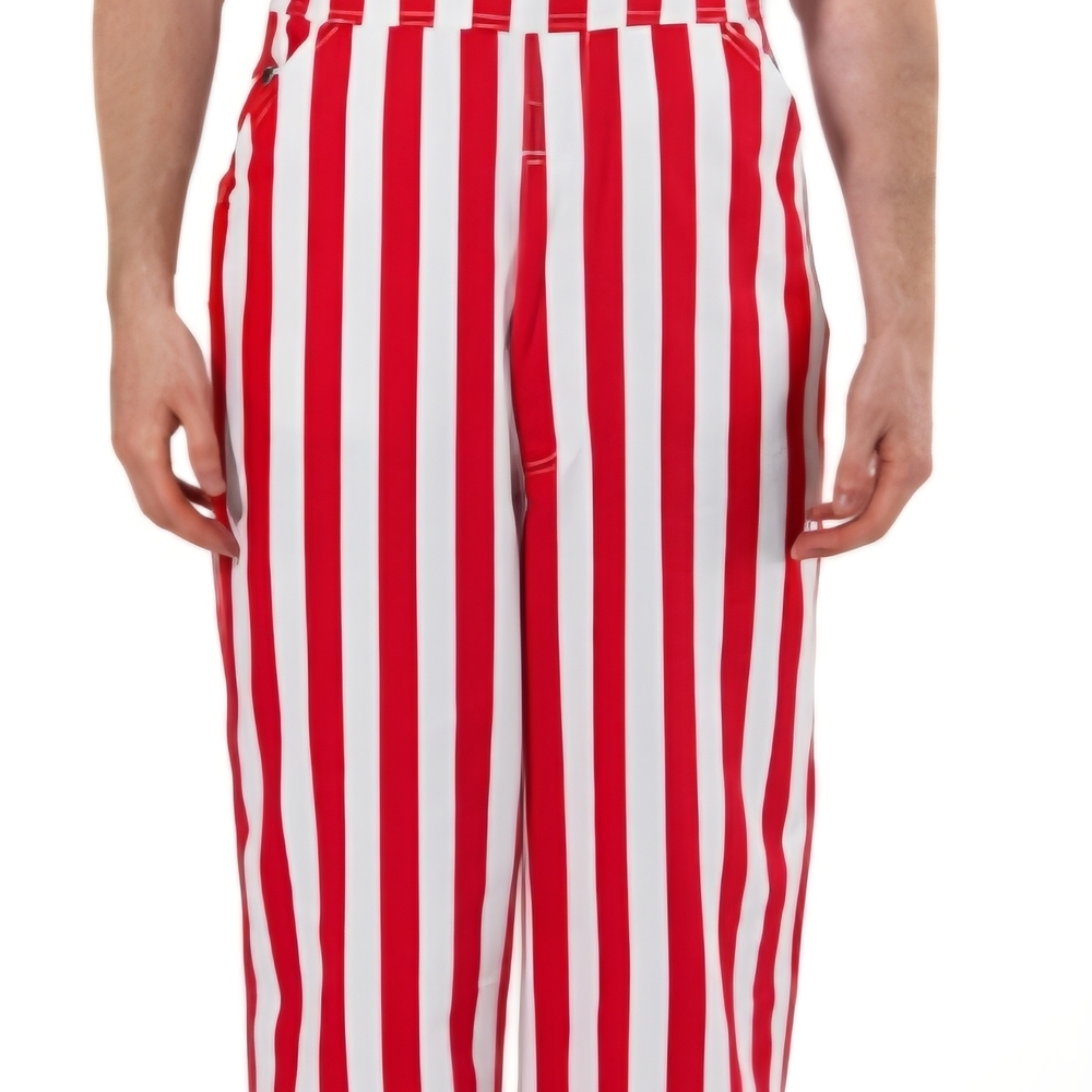 Bold Red and White Striped Men's Pants